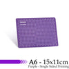 Purple A6 cutting mat with grid guides for single-sided printing