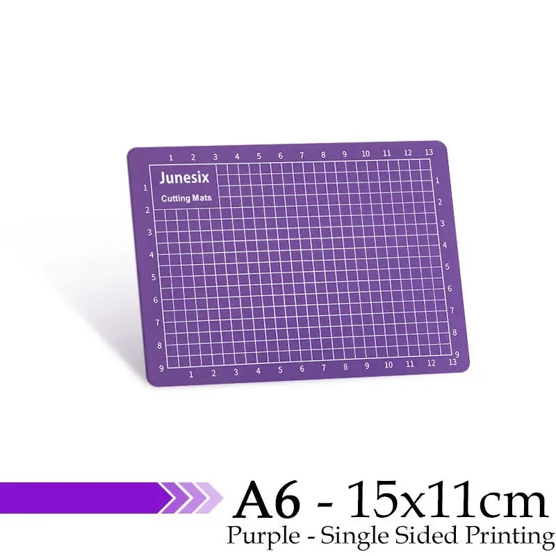 Purple A6 cutting mat with grid guides for single-sided printing