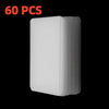 Bloque rectangular blanco de fundas para cartas, con indicador de cantidad de 60 piezas.