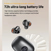A black wireless earphone case and earbuds are shown with various protective silicone tips.