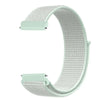 A light mint green nylon loop watch strap for a kid's watch, shown flat.