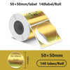 Roll of 140 round thermal sticker labels measuring 50x50mm per label