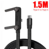 A black foldable Type-C to Type-C charging cable with a phone holder attachment.