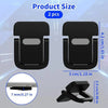 Two black dual angle adjustable keyboard riser stands, showing the product size and dimensions.