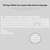 A set of 113 white ice crystal mechanical keycaps for compatible MX switches.