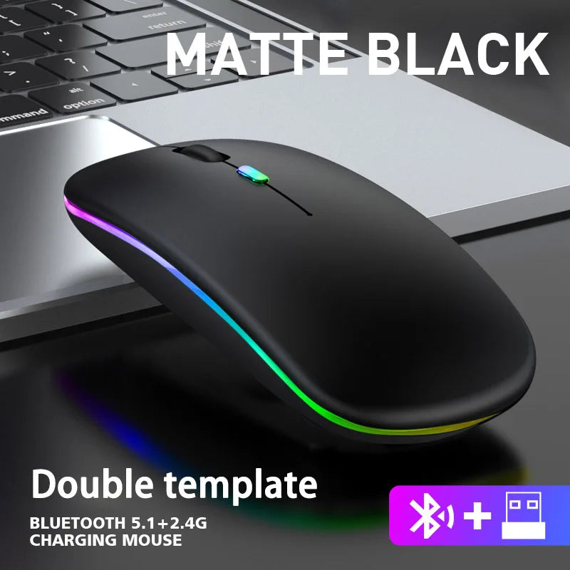 Mattschwarze ergonomische kabellose Gaming-Maus mit leuchtend grüner Akzent und Doppel-Template-Funktion