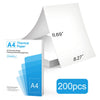 A stack of A4 thermal paper sheets and a box labeled for 200 sheets