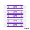 A set of 100 self-sealing money straps in purple and white packaging.