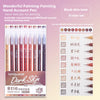 A set of 9 black skin tone hand-held paint pens with various writing colors and tips.