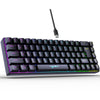 A black 68-key wired gaming keyboard with RGB backlight and a detachable USB cable.