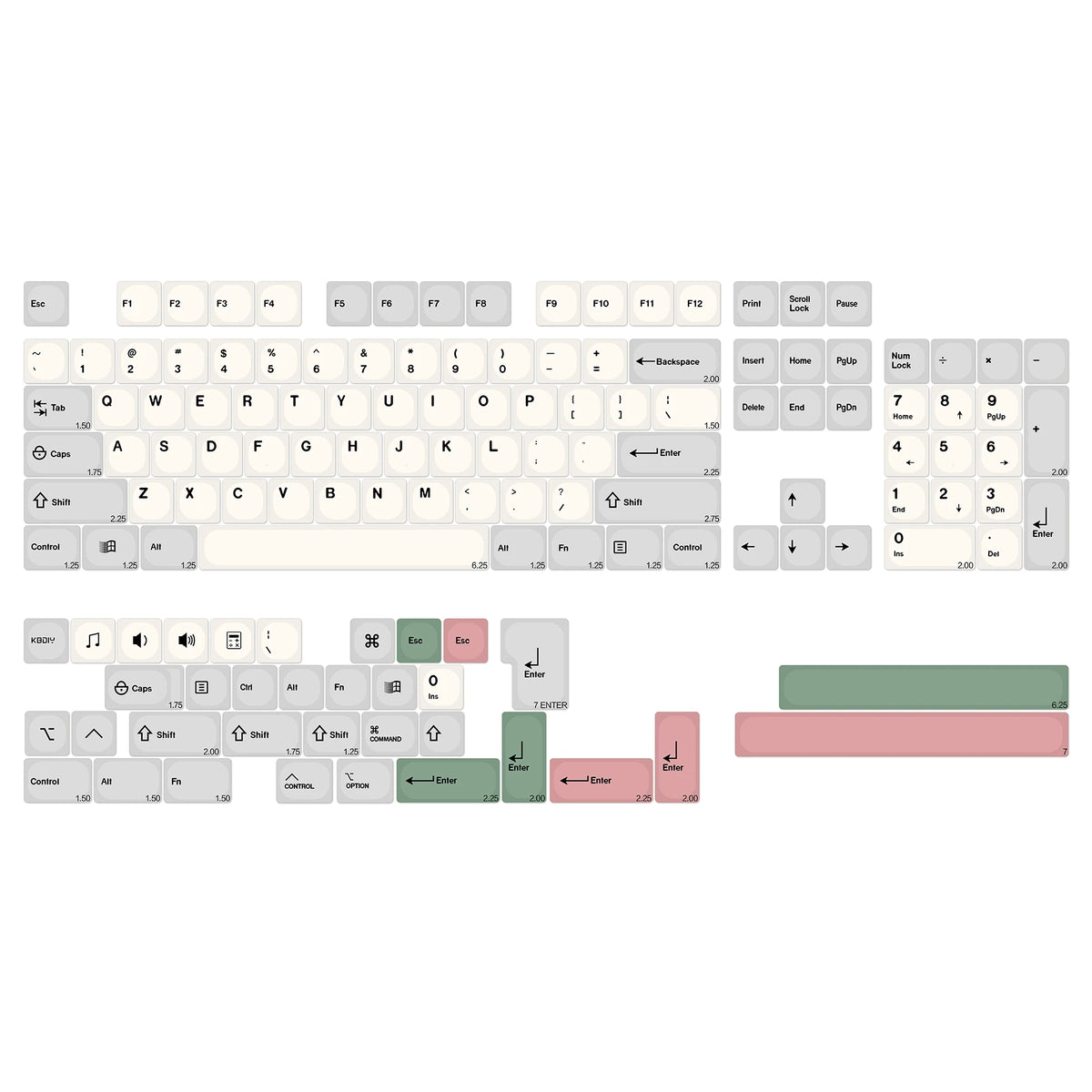 A complete set of Magic Bunny PBT keycaps in KOA profile featuring dye-sublimated lettering.