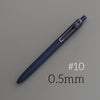 A dark blue precision gel pen with a gold-colored tip and a numbered marking #10 and 0.5mm size.