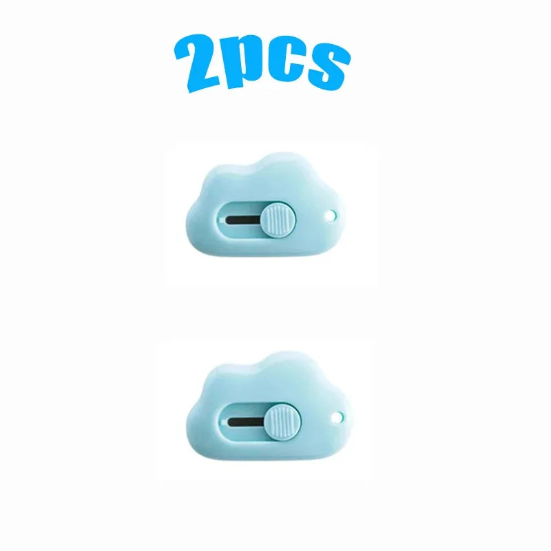 Two light blue rabbit cloud utility knives packaged together