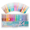 A set of 12 erasable gel pens with various colors and fine tips arranged in a semi-circle.