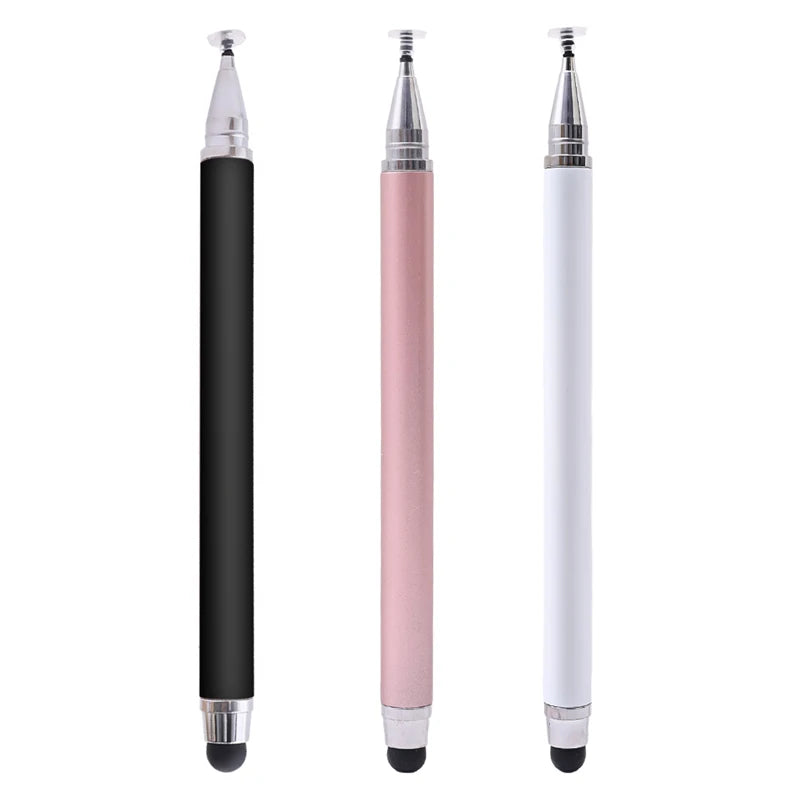 A set of two dual-tip capacitive stylus pens, one black and one pink, shown vertically.