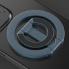 A close-up view of a MagSafe double-sided phone ring holder with a matte blue finish.