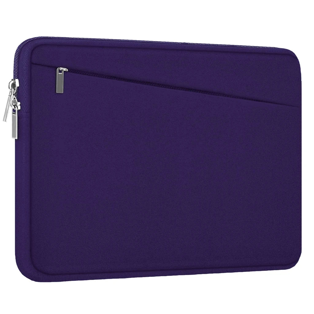 Housse d'ordinateur portable rembourrée violette avec une fermeture éclair