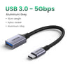 Aluminum grey USB 3.0 to 5Gbps adapter cable with nylon jacket and aluminum alloy components