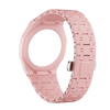 A pink ceramic watch case and strap set for the Swatch X AP Royal POP watch.