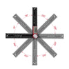 A digital angle finder ruler showing various angles like 90, 135, 180, and 270 degrees.