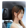 A woman is shown in a car seat with blue light emanating from a device installed near her head.