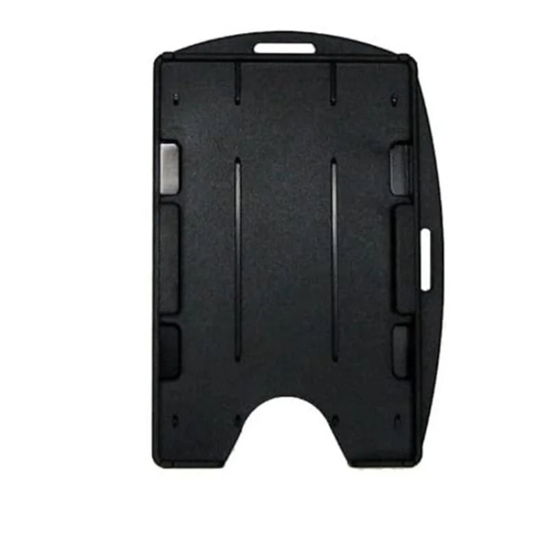 Porta credenciales negro y duradero con ranuras para sujetar insignias