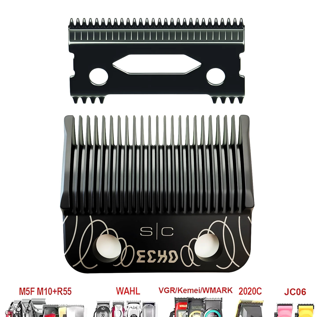 A black professional cordless hair clipper featuring precision fade blades and a metallic body.