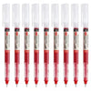 A set of ten smooth quick-drying gel pens in red and white packaging.
