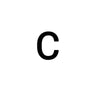 Una letra C mayúscula negra sobre un fondo blanco.