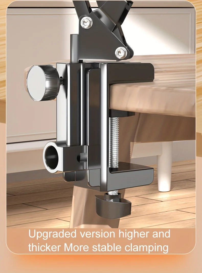 A close-up view of an upgraded tablet holder clamp designed for higher and thicker, more stable gripping.