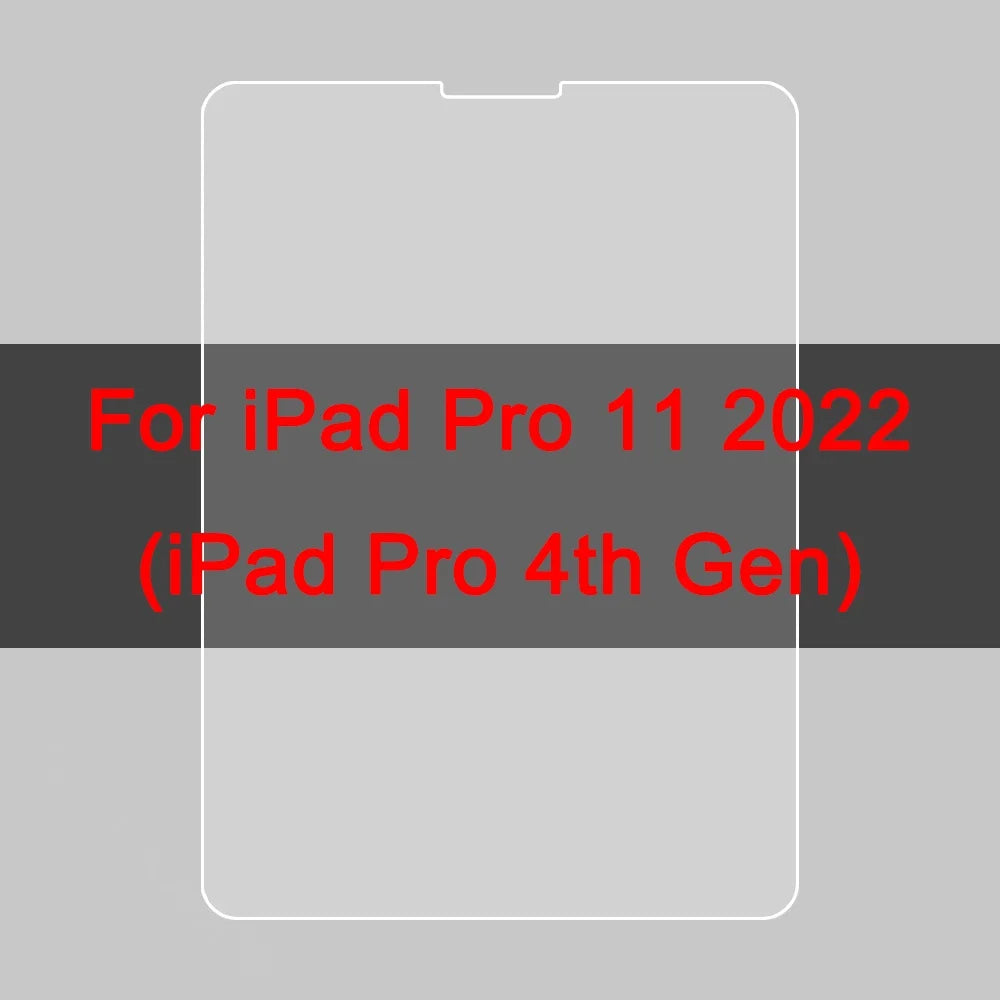 A transparent screen protector for an iPad Pro 11 model is shown against a gray background.