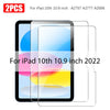 Two tempered glass screen protectors for an iPad 10th generation 10.9 inch device.