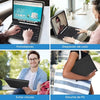 Various accessories including a laptop, keyboard case, and a PU leather case for an iPad.