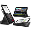 A black magnetic folio case for an iPad Air is shown in three views.