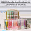 A set of Languo drawing handbook pens in various colors including lip gloss red, warm yellow, and vibrant black, packaged in 