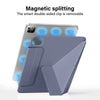 A gray magnetic splitting protective case is shown with a smartphone, demonstrating its removable double-sided clip feature.