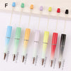 A set of 10 beadable pens with various colors and black ink tips displayed in a row.