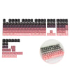 Colección de keycaps degradado rosa y morado para teclado mecánico.