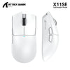 White Attack Shark X11SE lightweight wireless gaming mouse shown from the top and side.