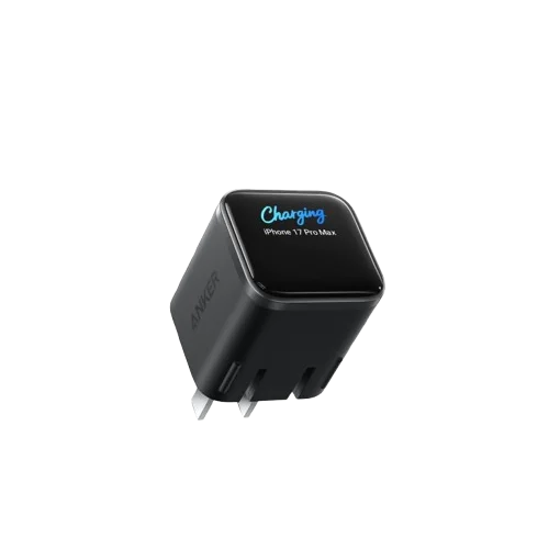 An Anker Charging USB-C cable for iPhone 17 Pro Max device.