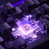 Close-up of a mechanical keyboard circuit board demonstrating 0.01mm RT accuracy for faster button triggering.