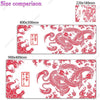 A red and white Japanese-style gaming desk mat featuring a dragon design.