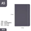 A5 gray hardcover lined notebook with a textured cover and 100-200 pages.