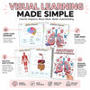 Anatomy labeling workbook with colorful diagrams and blank labels for visual learning.