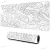 Black and white topographic map extended gaming mouse pad rolled up