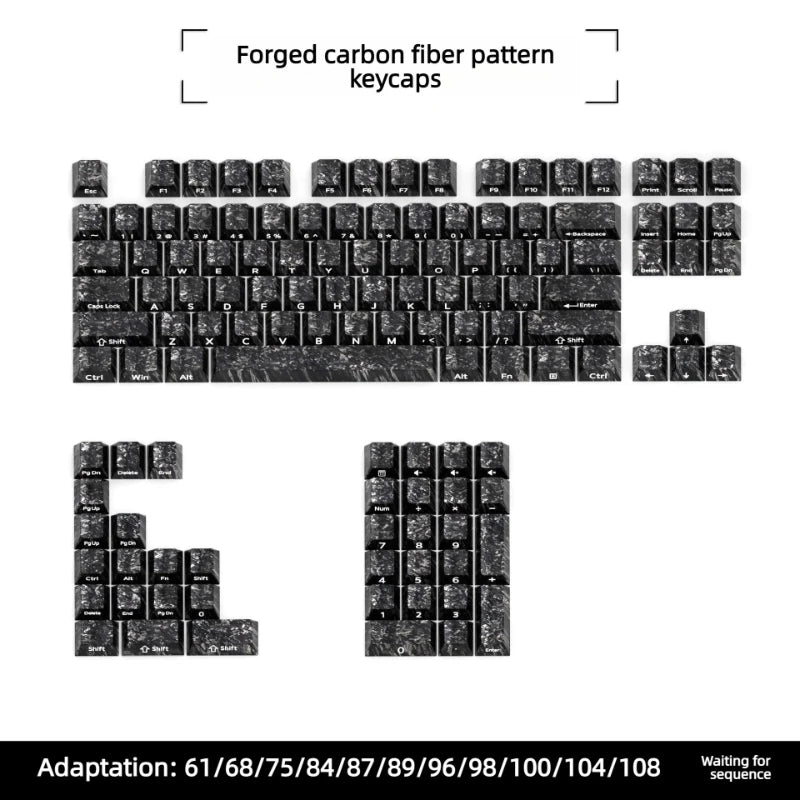 Forged carbon fiber pattern keycaps for MX mechanical keyboards