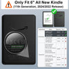Black magnetic protective case for the 6 inch Kindle device.