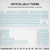 A layout of light blue crystal jelly theme mechanical keyboard keycaps for two-color injection molding