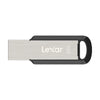 Silver Lexar 32G USB flash drive with black housing.