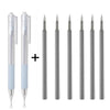 A set of precision utility knives shown with various blade sizes and packaging.